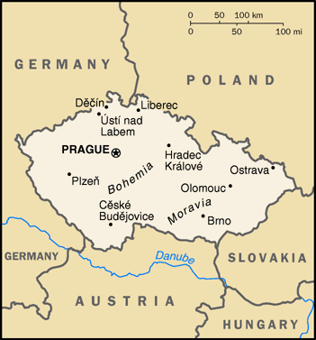 Map of Czech Republic